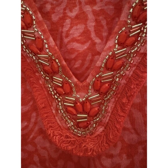 Chicos Woman’s Linen Reef Embellished Tunic Size 2 Large - Picture 5 of 7